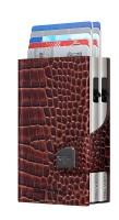 Doublewallet CLICK & SLIDE Croco Brown/Silver