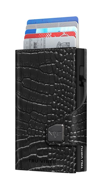 Wallet CLICK & SLIDE Croco Black/Black