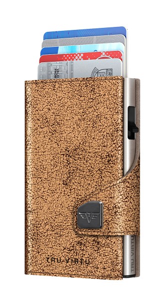 Wallet CLICK & SLIDE Glitter Goldbrown/Silver