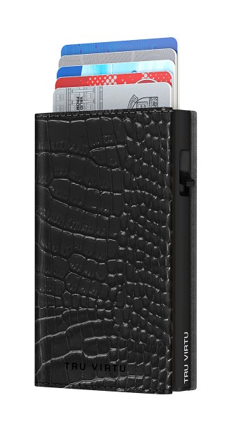 Wallet CLICK & SLIDE Sleek Croco Black/Black