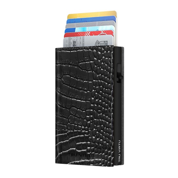 Wallet CLICK & SLIDE Sleek Croco Black/Black
