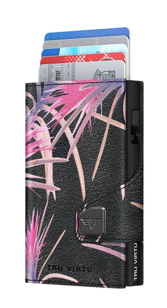 Wallet CLICK & SLIDE Pineapple Flower/Black