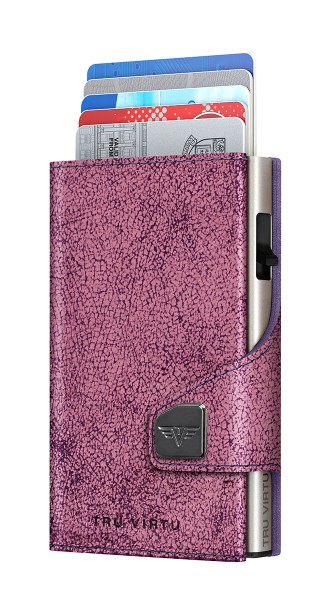Wallet CLICK & SLIDE Glitter Blackberry/Silver