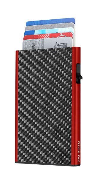 Porta Tessere CLICK & SLIDE Carbon Fibre Black/Red